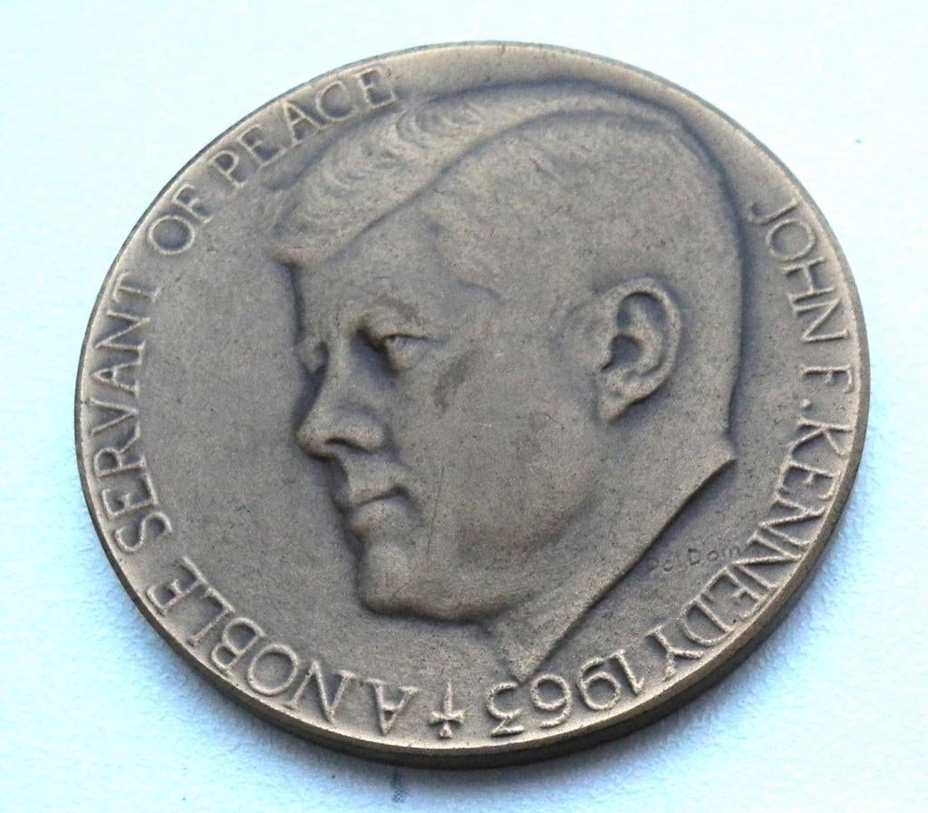 Bronzen herdenkingsmedaille John F. Kennedy (1963), Postzegels en Munten, Penningen en Medailles, Ophalen of Verzenden, Brons