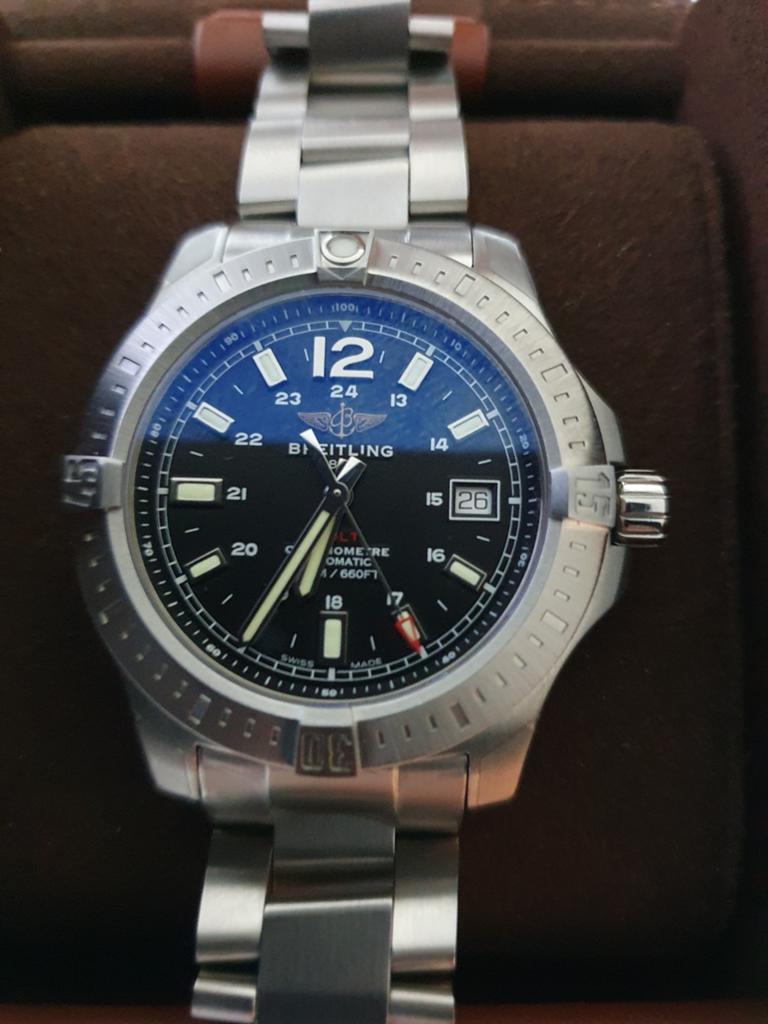 BREITLING Colt 41 automatic B17,11 1/2"",25R, Ophalen of Verzenden, Zo goed als nieuw, Staal, Breitling