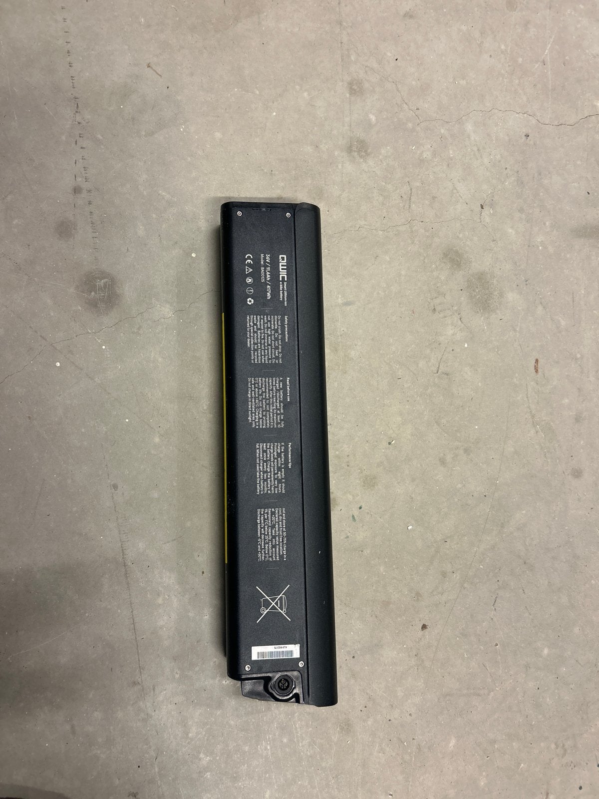 Qwic E-bike Accu 36V 11.6Ah 418Wh Defect! Inruilen nieuwe!, Gebruikt