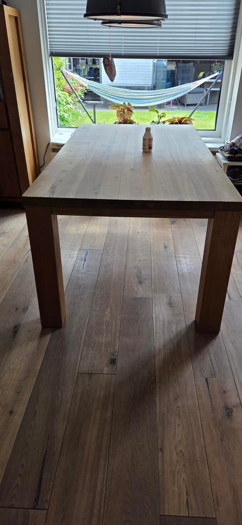 Robuuste Eiken houten eettafel | Happy@Home Berlin, Huis en Inrichting, Ophalen, Gebruikt, 50 tot 100 cm, 150 tot 200 cm