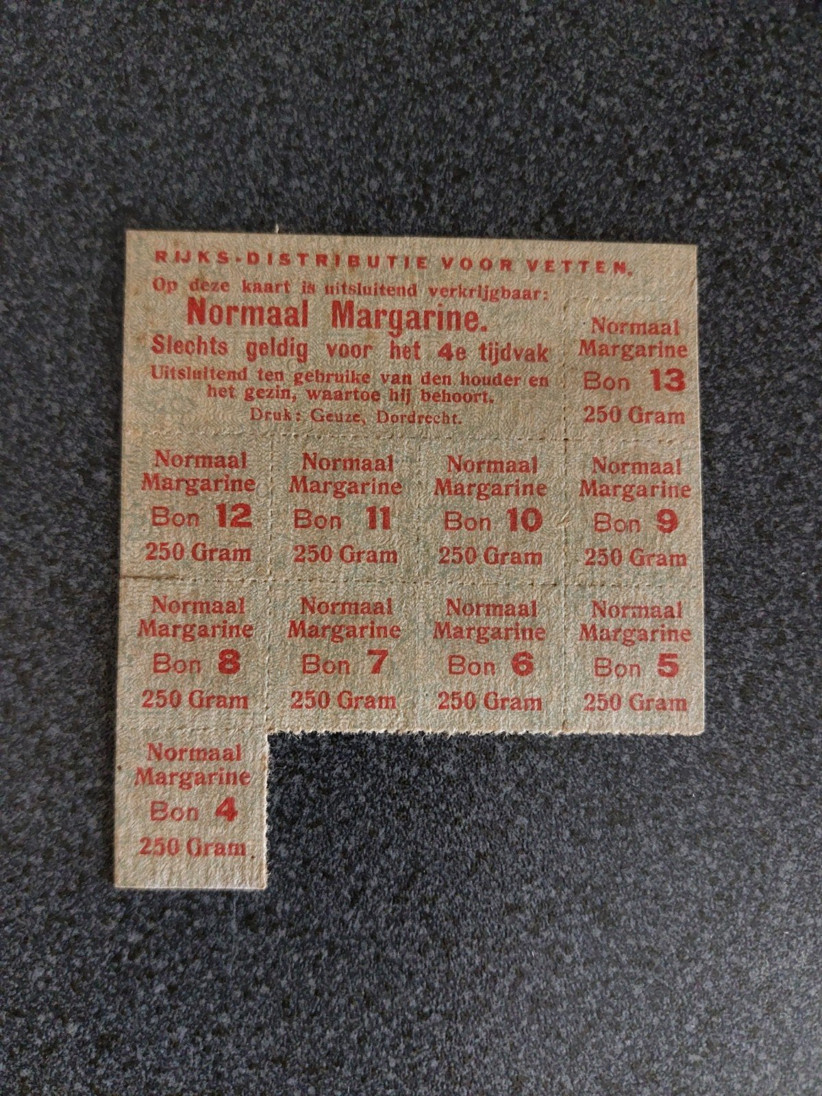 Zeldzame voedselbonnen uit de Tweede Wereldoorlog - Margarin, Verzamelen, Ophalen of Verzenden