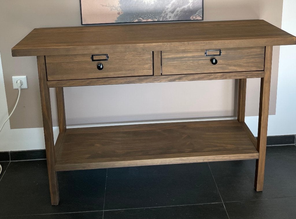 Houten sidetable, Huis en Inrichting, Tafels | Sidetables, Ophalen, 100 tot 150 cm, Zo goed als nieuw, Overige houtsoorten