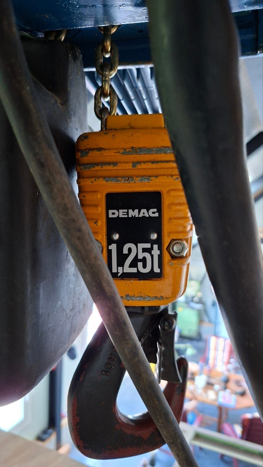Demag 1.25 ton kettingtakel met 2 snelheden en loopkat, Ophalen of Verzenden
