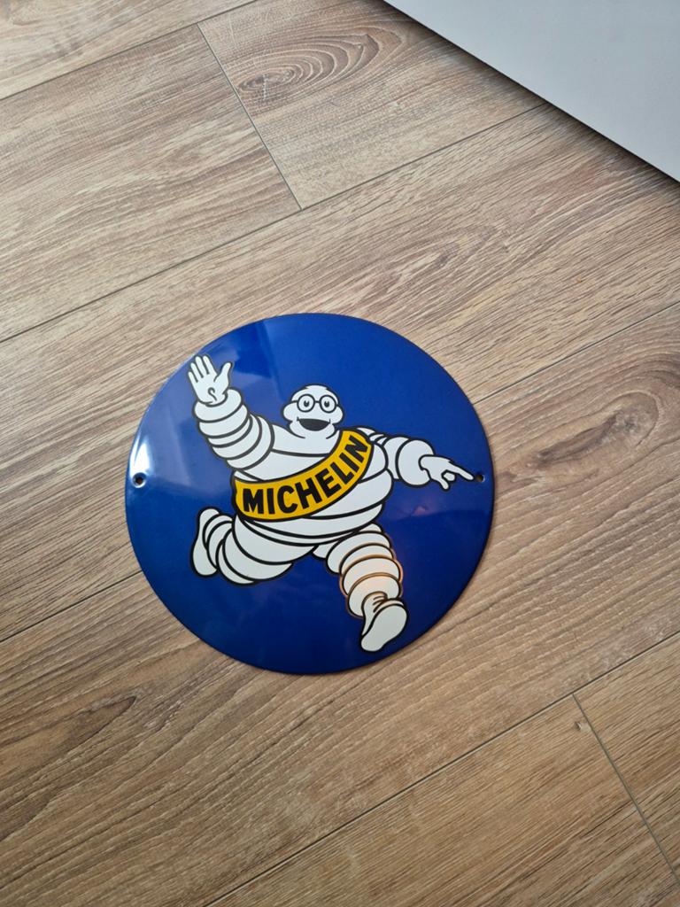 Officieel Michelin emaille reclamebord - Bibendum, Antiek en Kunst, Ophalen of Verzenden