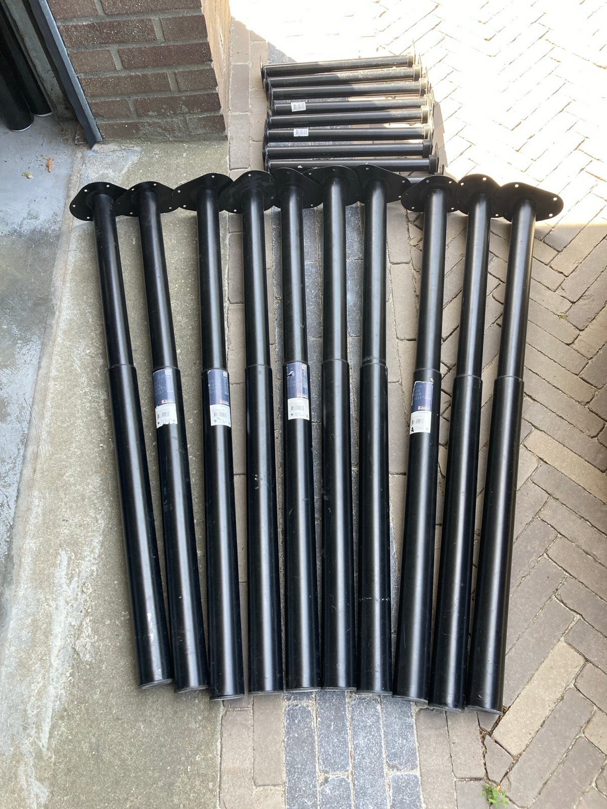 Zwarte metalen tafelpoot (10 stuks) verstelbaar Duraline, Huis en Inrichting, Tafelonderdelen, Ophalen, Tafelpoot, Minder dan 50 cm