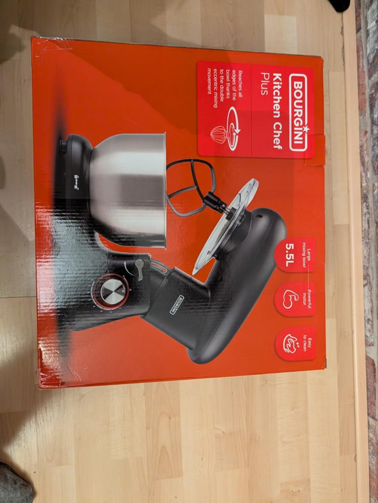 BOURGINI Kitchen Chef Plus Keukenmachine 5.5L - Nieuw, Witgoed en Apparatuur, Keukenmixers, Nieuw, 4 liter of meer, 3 snelheden of meer