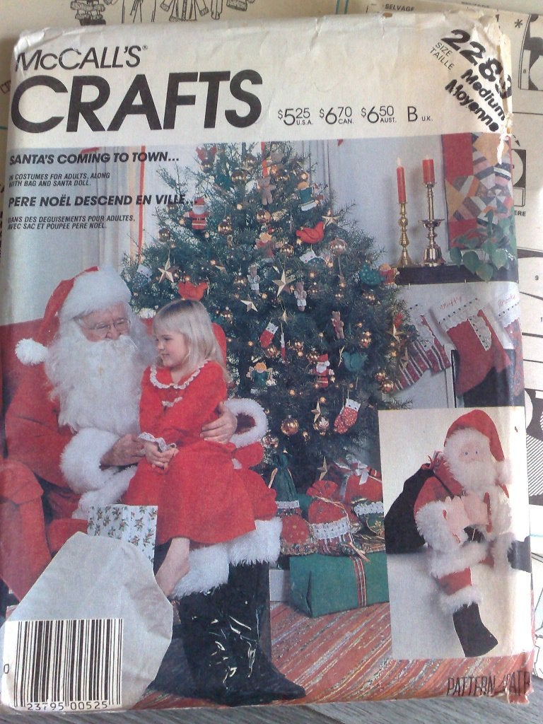 McCall's naaipatronen 2289 , kerstman kostuum tas & poppen, Hobby en Vrije tijd, Verzenden, Zo goed als nieuw, Vrouw, Overige merken