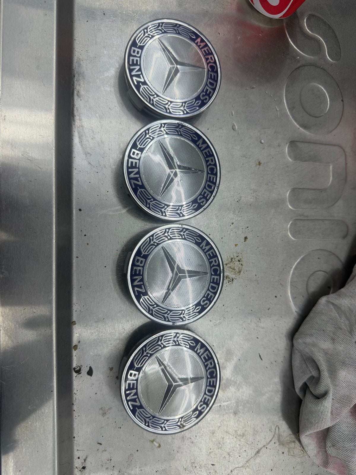Set van 4 Mercedes-Benz wieldoppen, Ophalen of Verzenden, Gebruikt, Mercedes-Benz