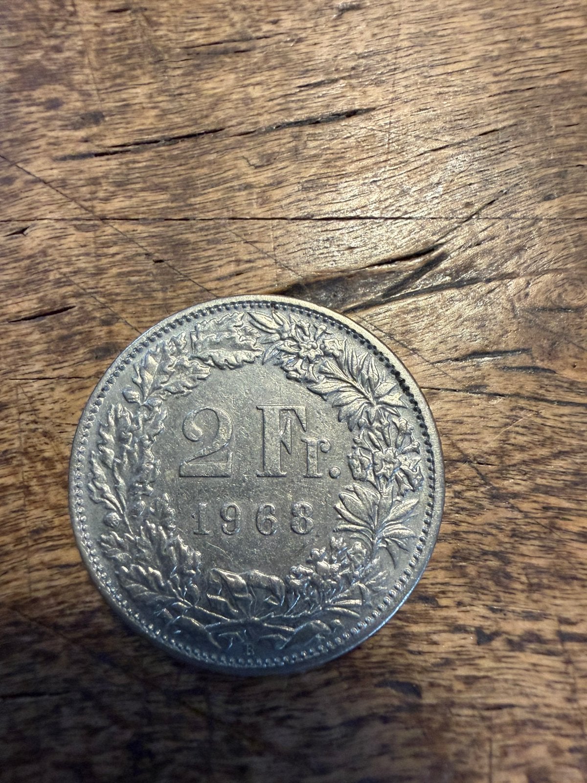 Zwitserland – 2 frank 1968, Postzegels en Munten, Ophalen of Verzenden, Overige landen, Losse munt