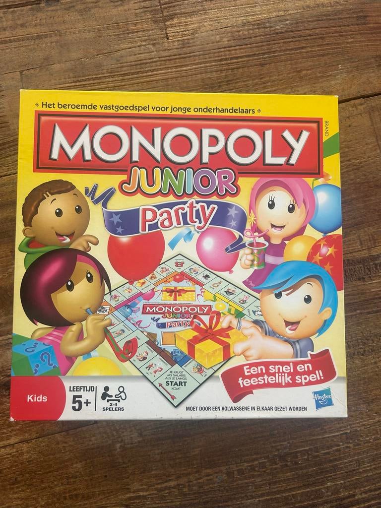 Monopoly Junior Party - Leuk vastgoedspel voor kinderen, Drie of vier spelers, Ophalen, Gebruikt