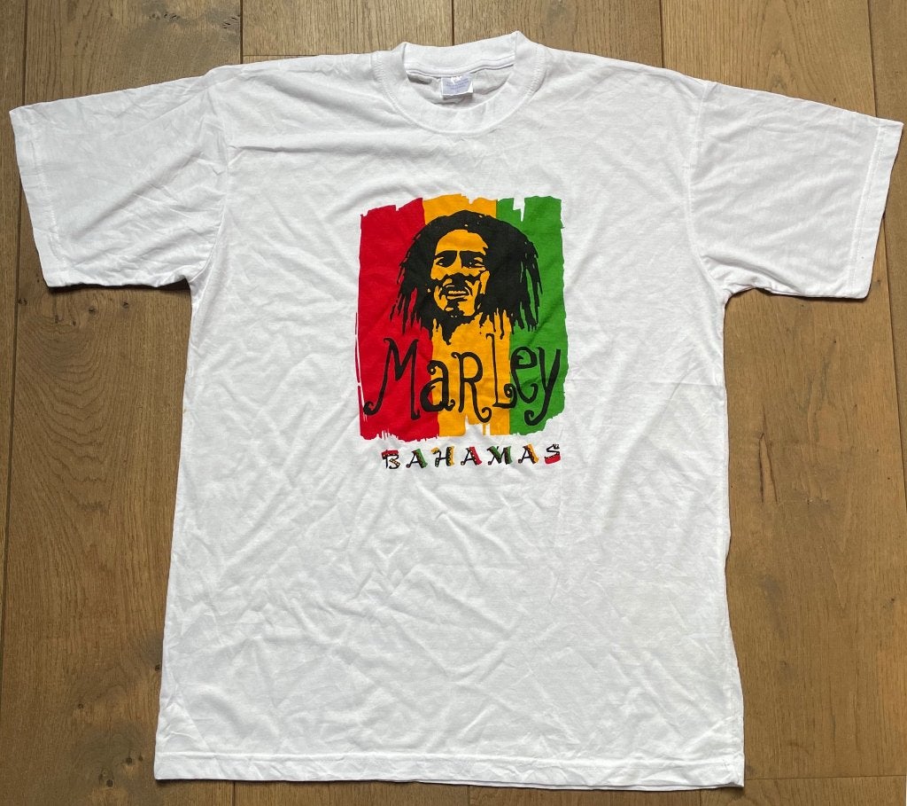 Bob Marley "Bahamas" T-Shirt - Wit - Maat L - A-061, Maat 52/54 (L), Verzenden, Wit, Onbekend