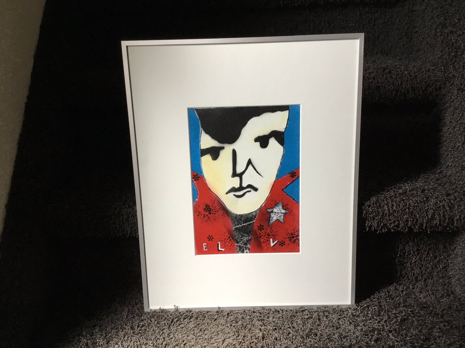 Schilderij op doek achter glas van Elvis, Ophalen