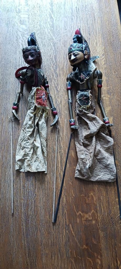 WAYANG ANTIEKE INDONESISCHE GOLEK MARIONET HOUTEN STOKPOPPEN, Ophalen of Verzenden