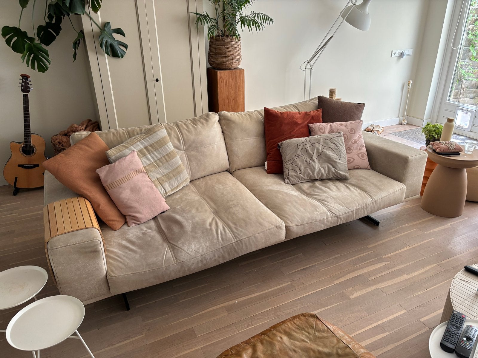 Trendhopper 3-zitsbank + loveseat microleder, Ophalen, Overige materialen, 250 tot 300 cm, Gebruikt
