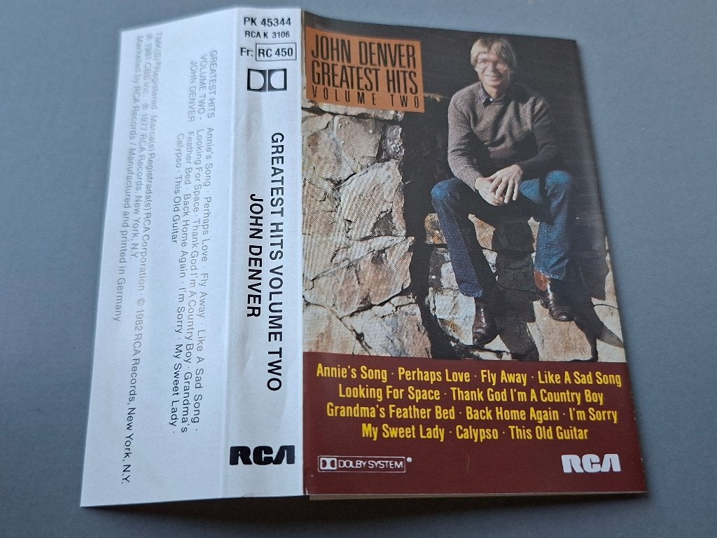 JOHN DENVER - GREATEST HITS VOLUME TWO (MC), 1 bandje, Ophalen of Verzenden, Zo goed als nieuw, Origineel