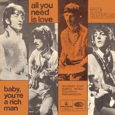 DENEMARKEN SINGLE The Beatles – All You Need Is Love, Verzenden, 7 inch, Zo goed als nieuw, Pop