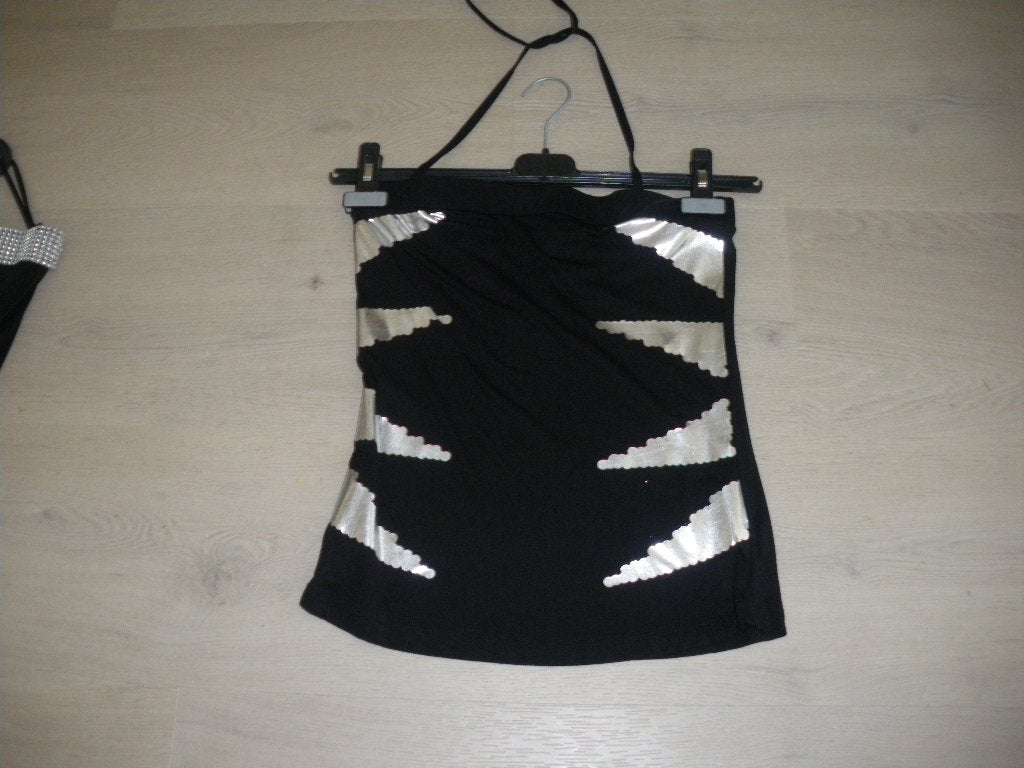 nieuw heel mooi zwart zilver kleurig topje melrose smal, Kleding | Dames, Zwart, Nieuw, Ophalen of Verzenden, Maat 36 (S)