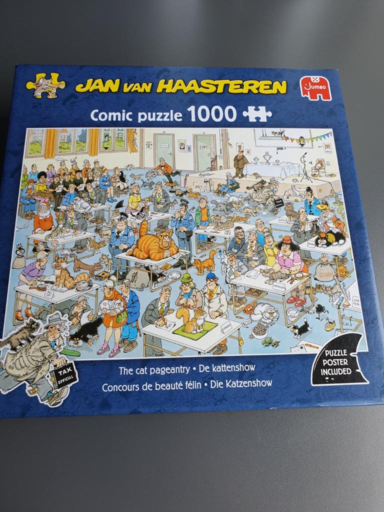 Jan van Haasteren - De kattenshow - 1000 stukjes, Ophalen of Verzenden, 500 t/m 1500 stukjes, Zo goed als nieuw, Legpuzzel