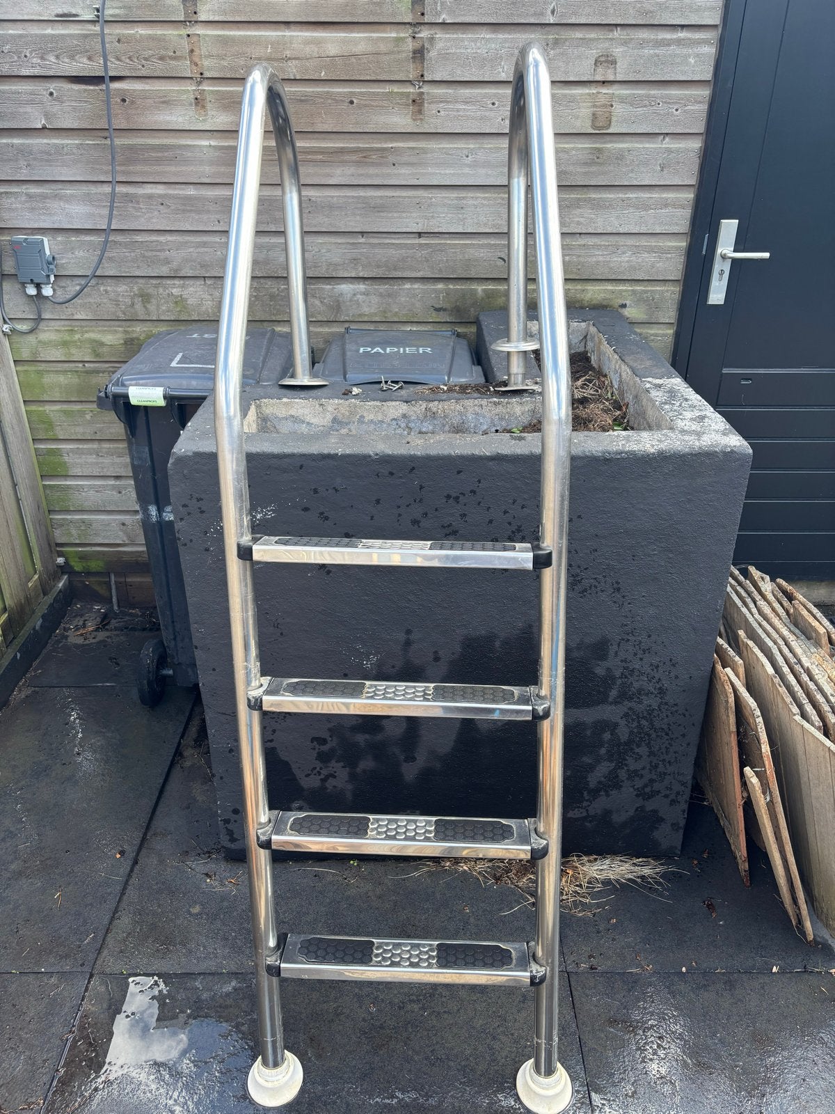RVS Zwembadtrap - 4 treden, Ophalen, Gebruikt, Ladder