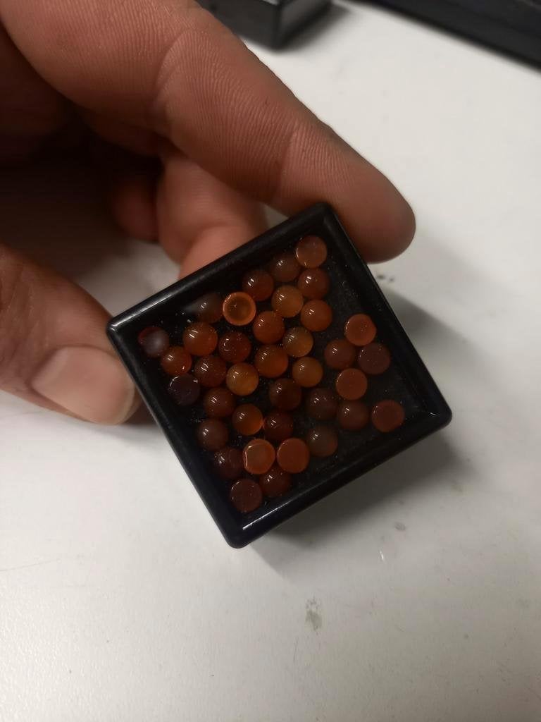 Mix lot ronde carneool cabochons, Ophalen of Verzenden