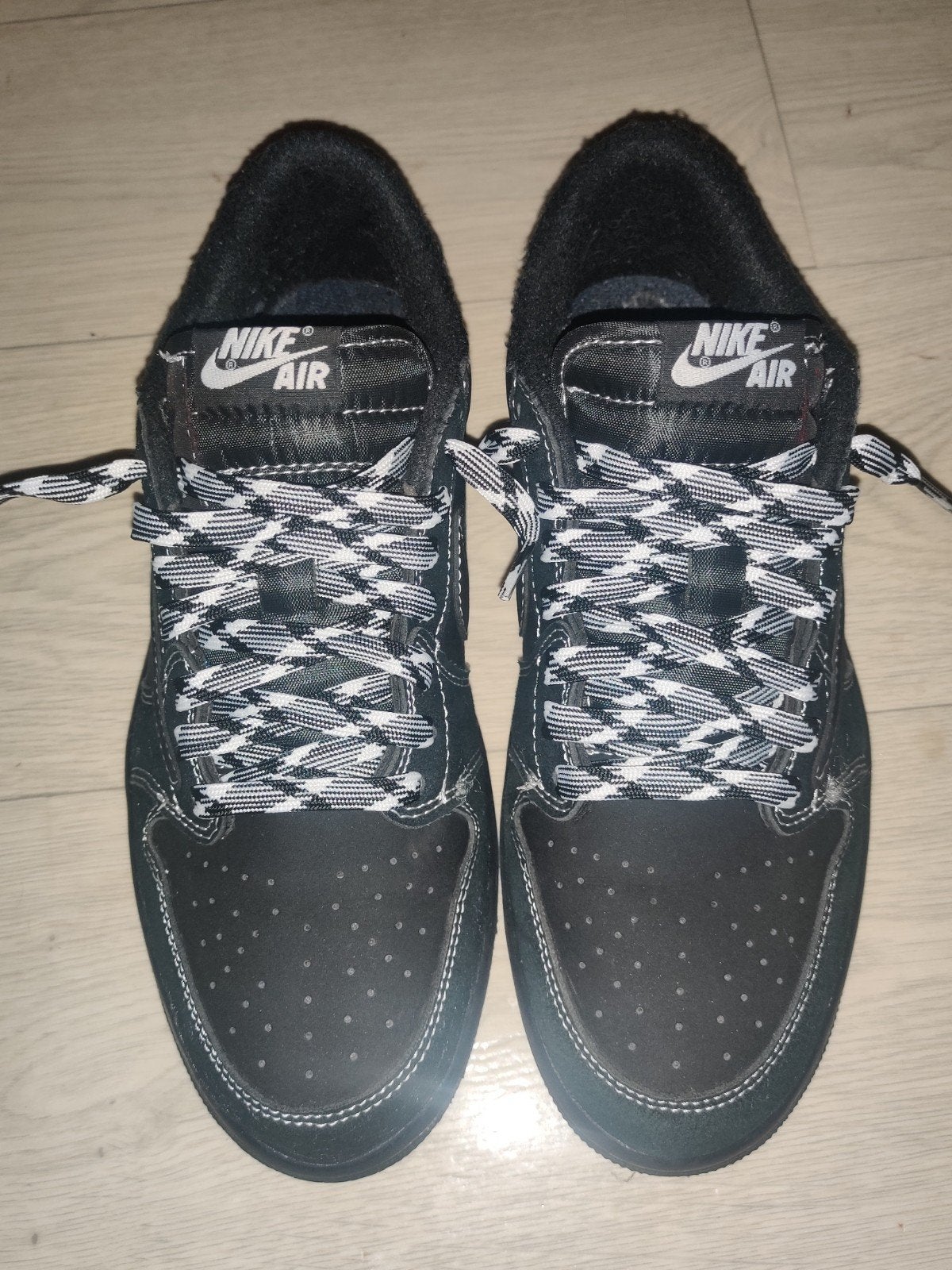 Travis Scott x Air Jordan 1 Low Black Phantom, Ophalen, Zwart, Nike Air Jordan, Sneakers of Gympen