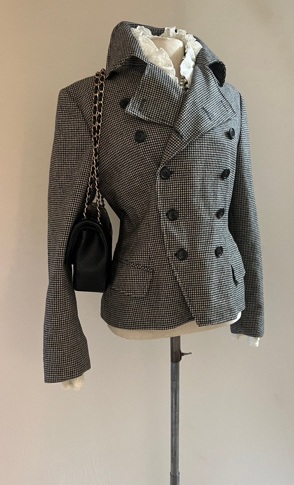 Pauw 3 wollen double breasted blazer pied de poule zwart wit, Ophalen of Verzenden, Zo goed als nieuw, Zwart