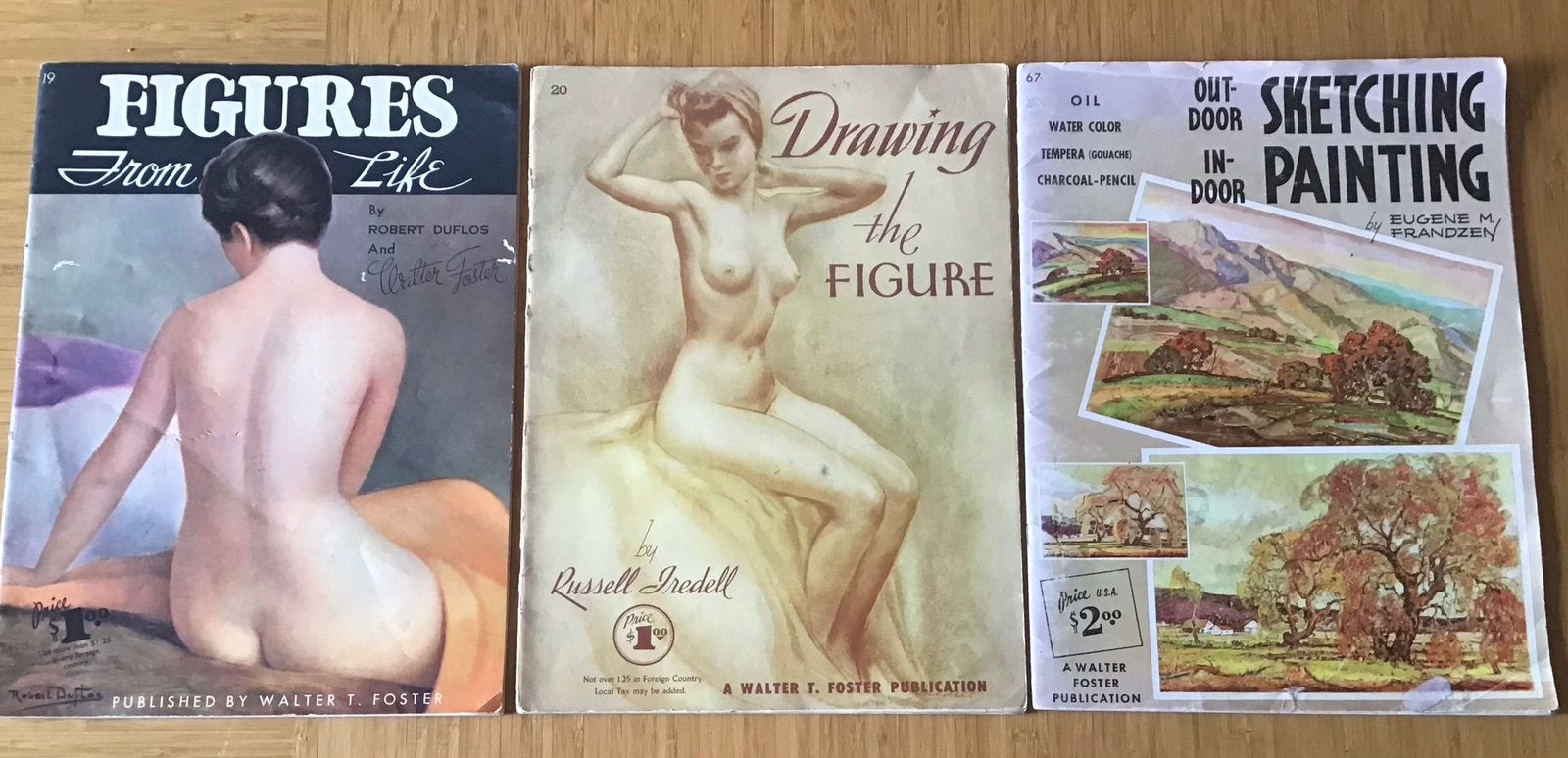 Set van 3 WALTER T FOSTER teken instructieboeken VINTAGE!, Ophalen of Verzenden, Gelezen, Tekenen en Schilderen