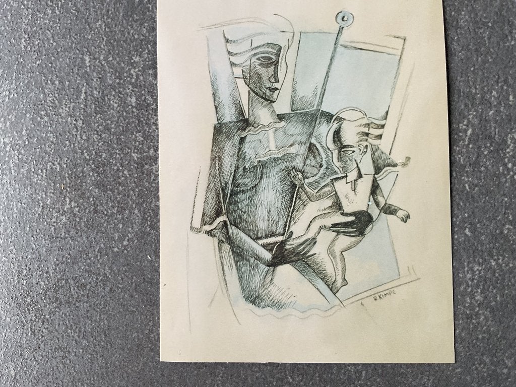 Reimond Kimpe Middelburg Zeeland, Figuren, Ingelijst, Papier/karton, Ophalen of Verzenden