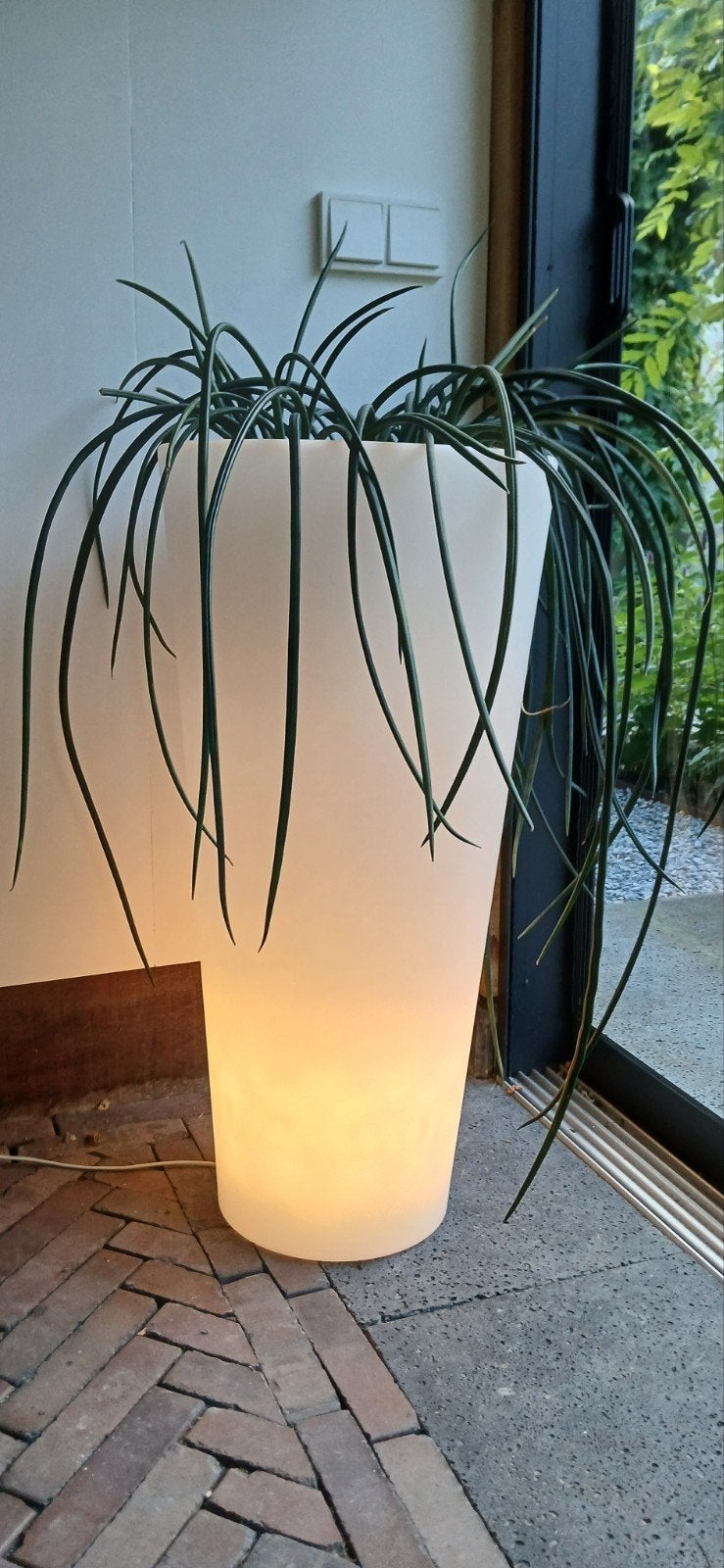 Elho bloempot pure soft met licht, 78 cm hoog +GRATIS PLANT, Ophalen, Kunststof, Rond, Binnen