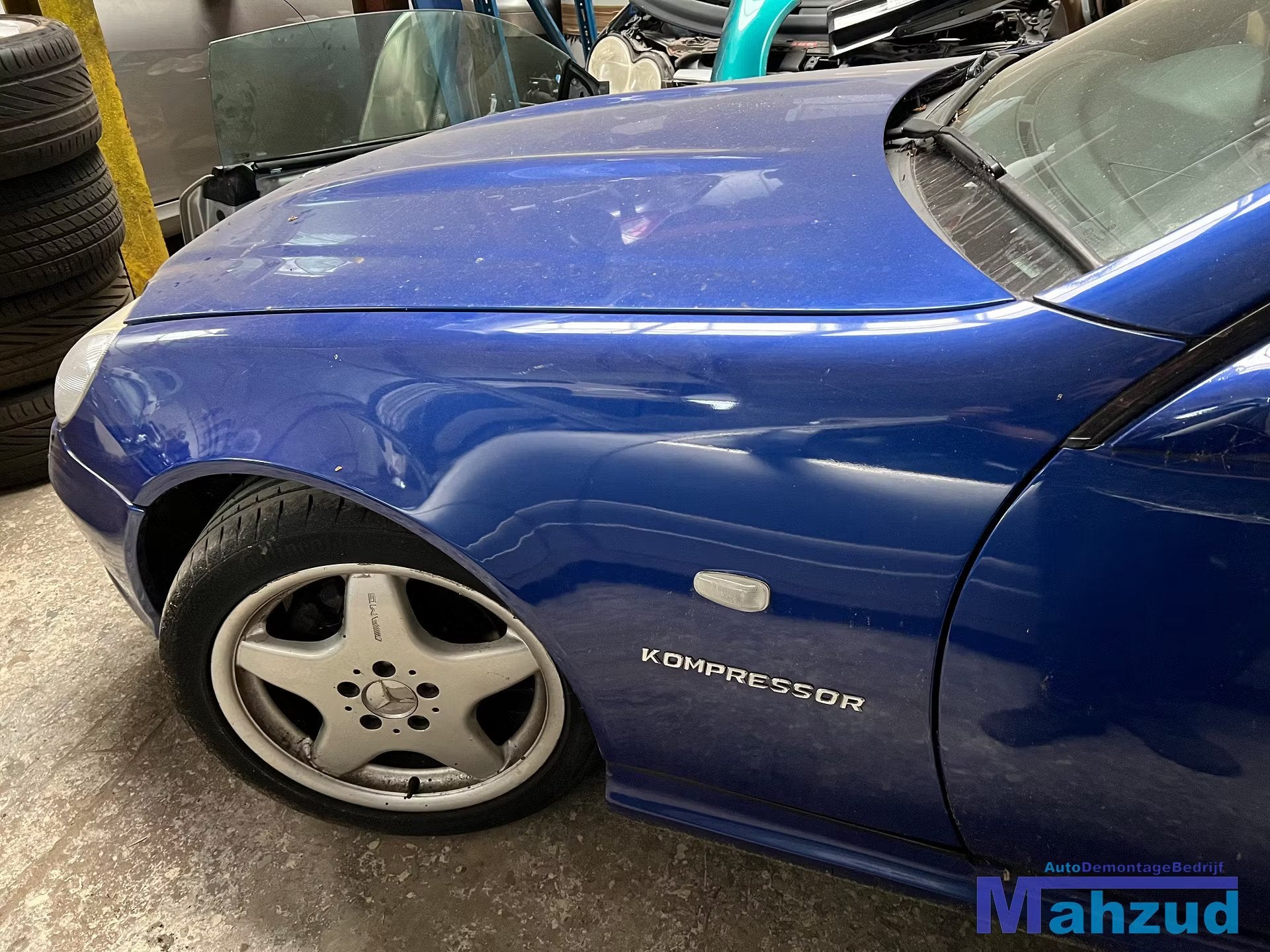MERCEDES SLK R170 blauw 352 Links voorscherm 1996-2004, Gebruikt, Mercedes-Benz AG, Mercedes-Benz, Voor