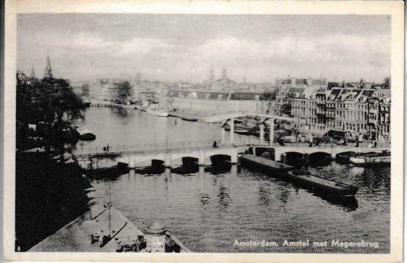 AMSTERDAM - AMSTEL met MAGERE BRUG, Ophalen of Verzenden, 1940 tot 1960, Gelopen, Noord-Holland