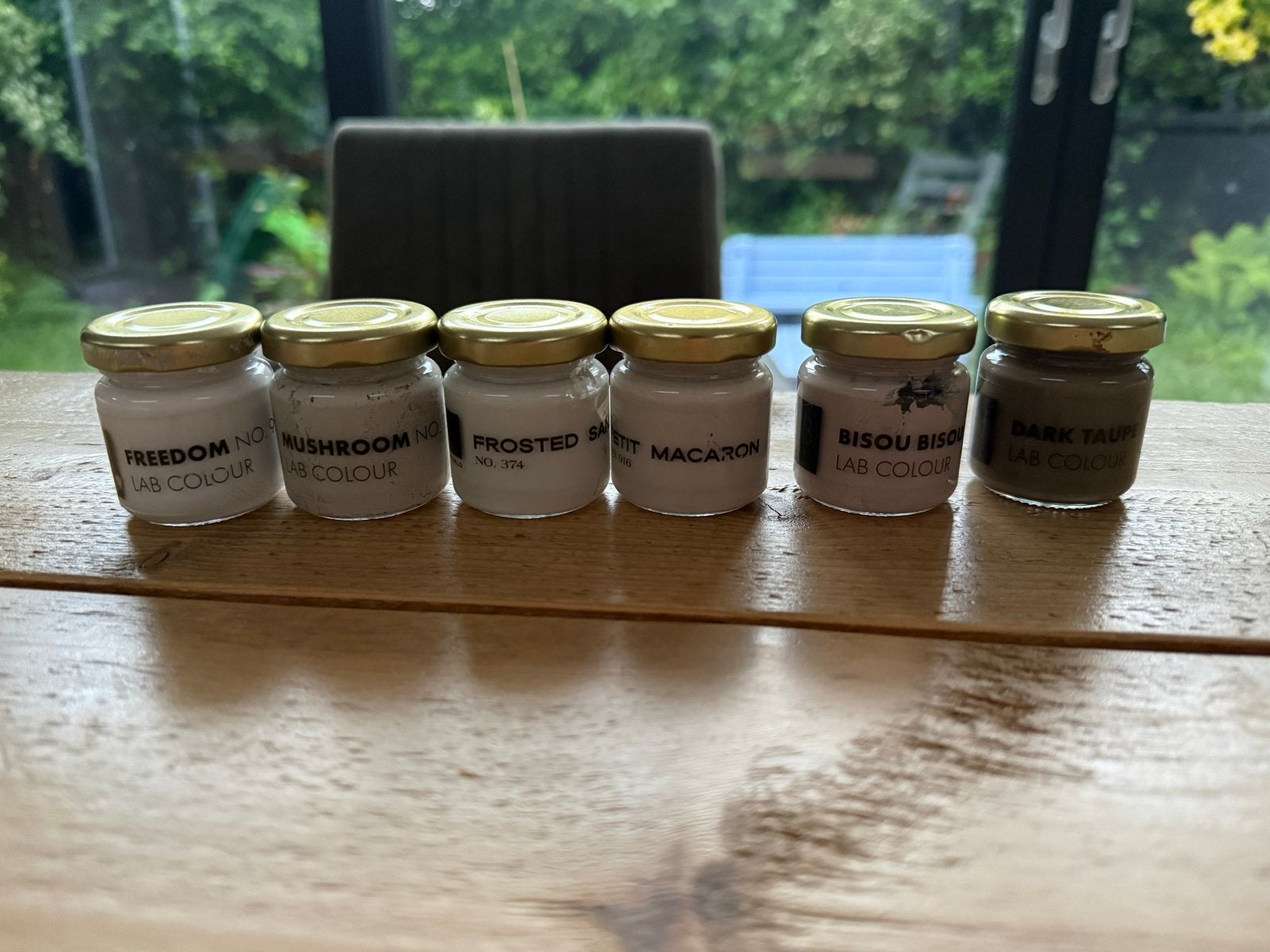 13 Lab paint samples / farrow & ball / little green testers, Overige kleuren, Ophalen of Verzenden, Minder dan 5 liter, Verf