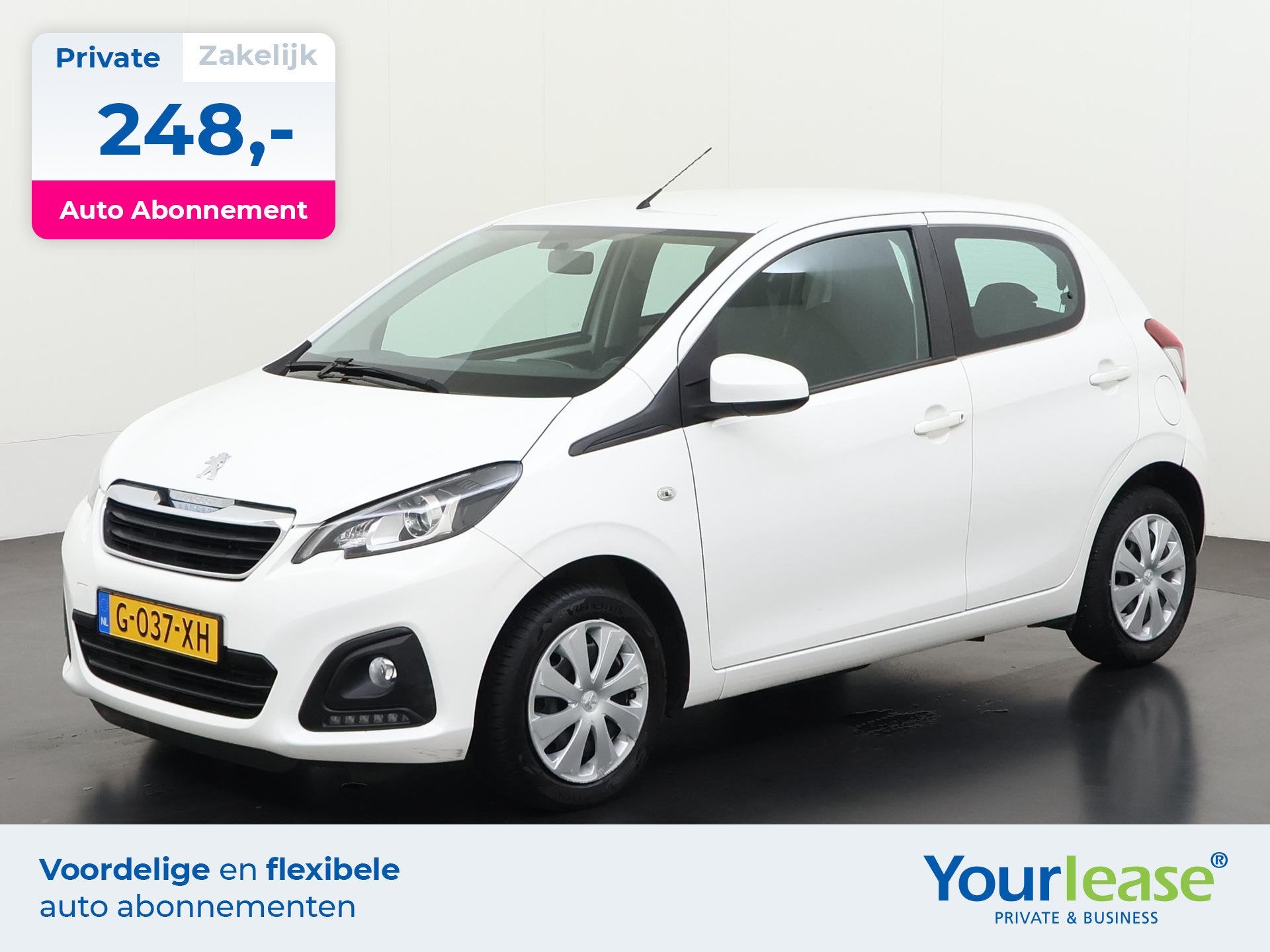Peugeot 108 1.0 e-VTi Active | All-in 248,- Private Lease |, Stof, Gebruikt, 4 stoelen, Wit