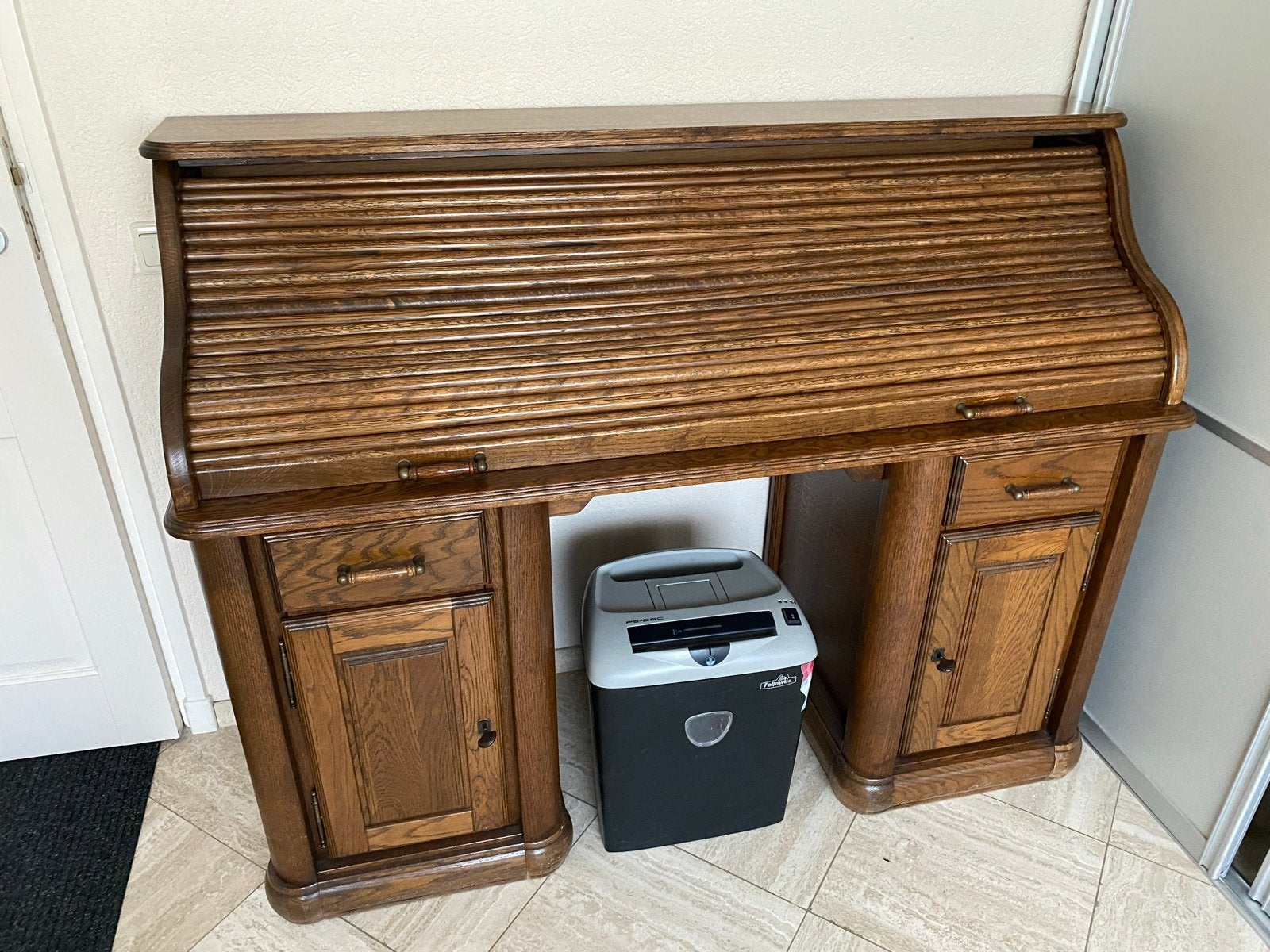 Mooie eiken secretaire  117 hoog 150 breed 63 diep, Huis en Inrichting, Kasten | Secretaires, Ophalen, Gebruikt