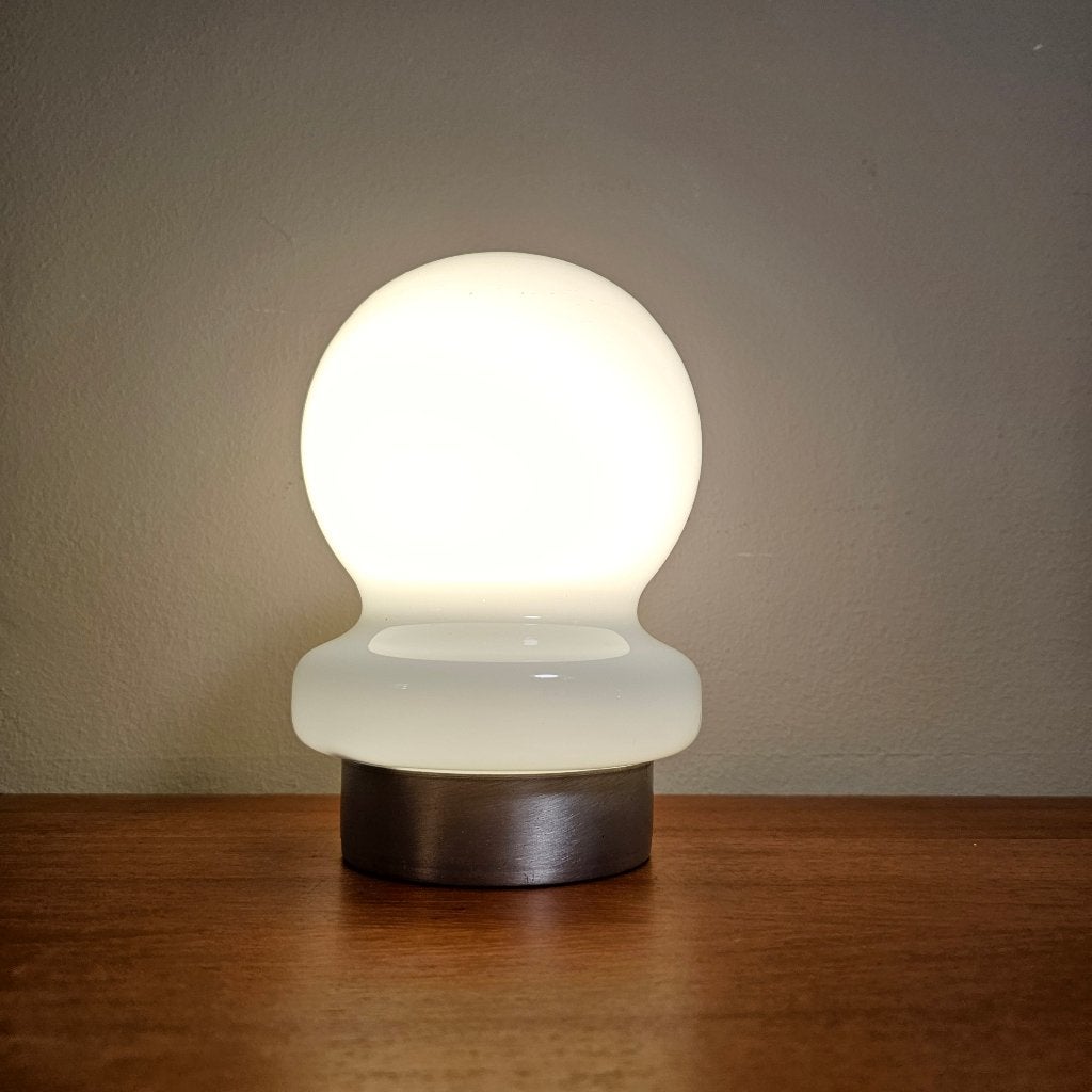 Vintage (Italiaans) design Mushroom Tafellamp - jr 60 / 70, Ophalen of Verzenden, Zo goed als nieuw, X, Glas