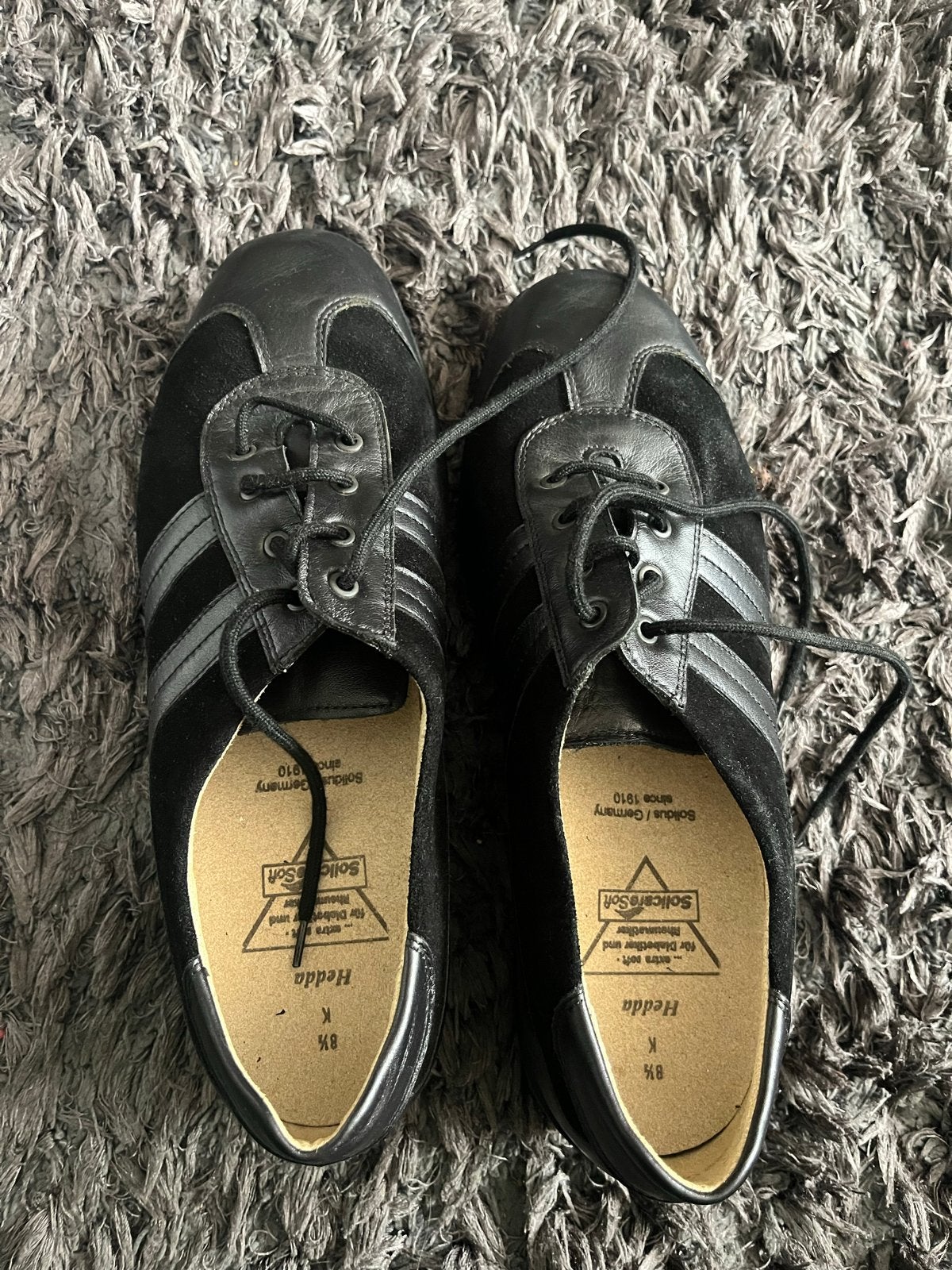 Solidus Hedda Veterschoenen Maat 8.5K,leer, Kleding | Dames, Ophalen of Verzenden, Zo goed als nieuw, Zwart, Schoenen met lage hakken