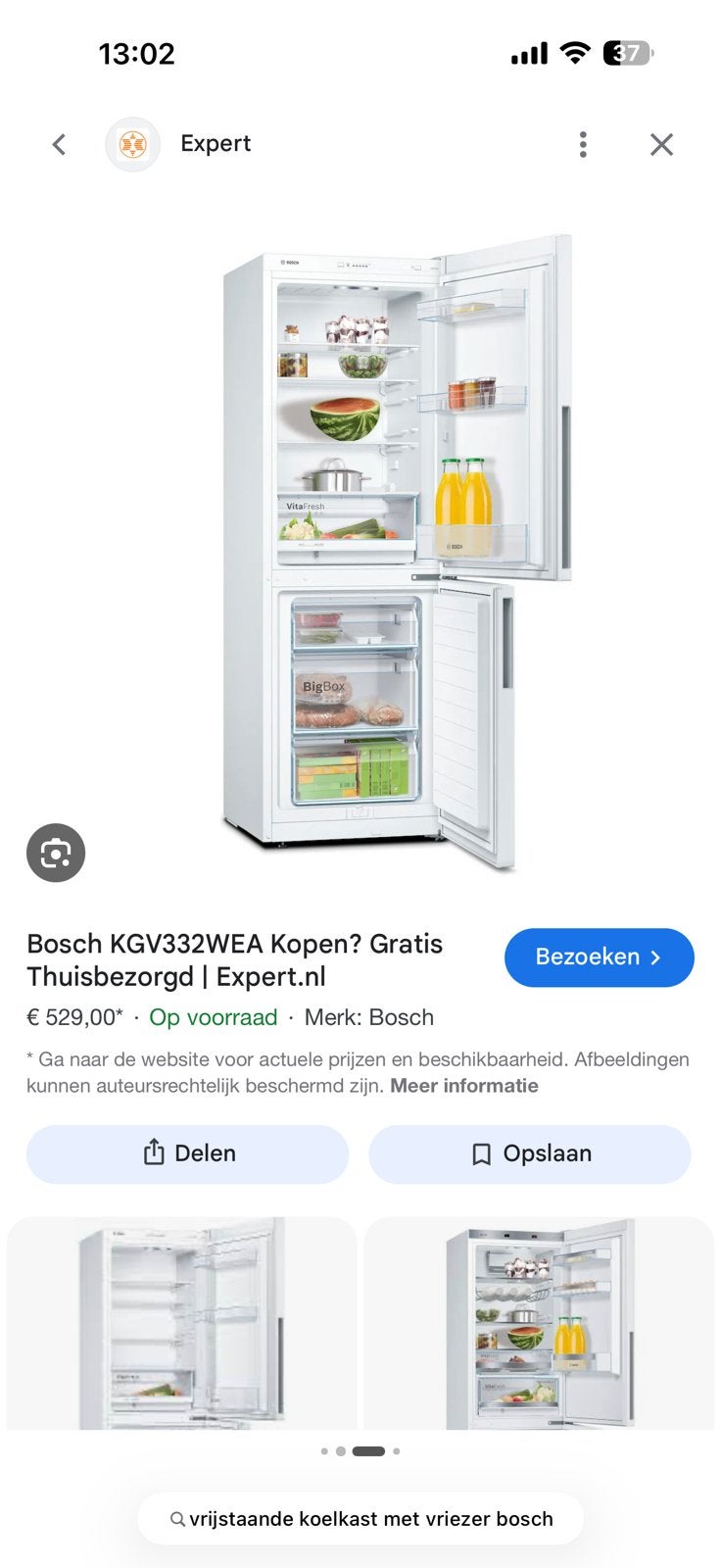 Bosch koelkast, Ophalen, Zo goed als nieuw