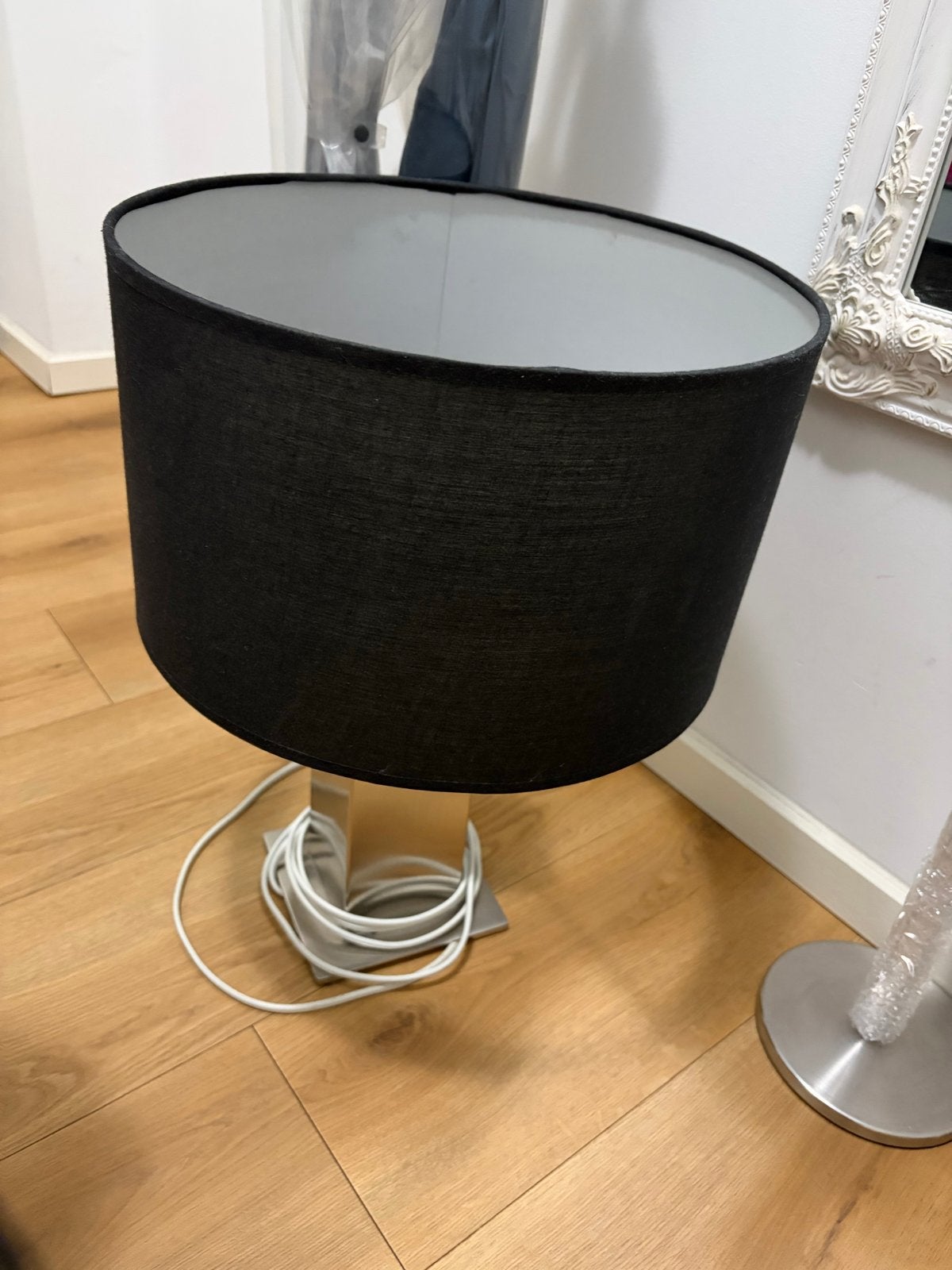 Moderne tafellamp met antraciet kap, Ophalen of Verzenden, Gebruikt, Metaal, Minder dan 100 cm