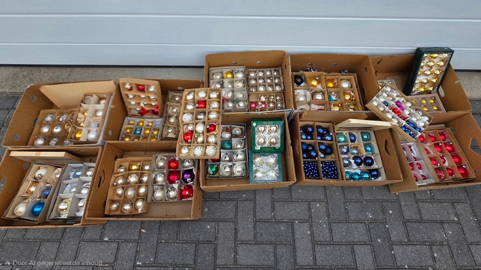 300 glazen kerstballen voornamelijk vintage, Ophalen
