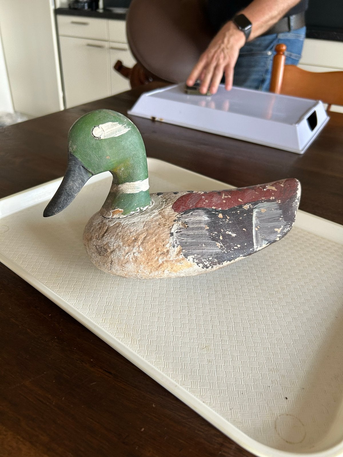 Vintage Houten Lokvogel Eend - Decoratief Item, Ophalen