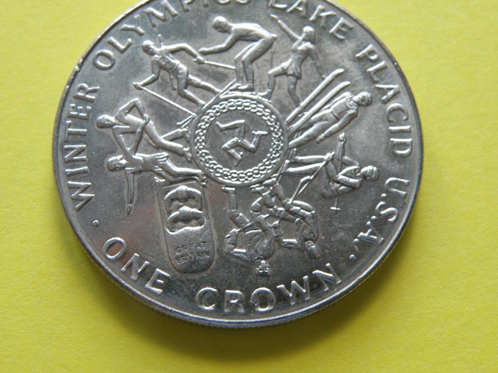 Isle of man 1 crown 1980 lake placid, Verzenden, Overige landen, Losse munt