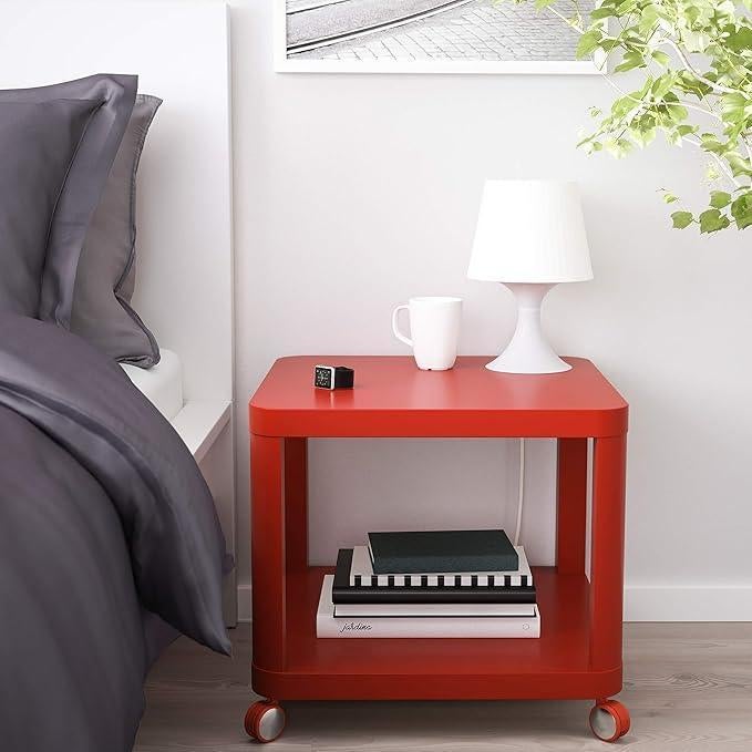 Ikea bijzettafel, Minder dan 55 cm, Vierkant, Zo goed als nieuw, Hout