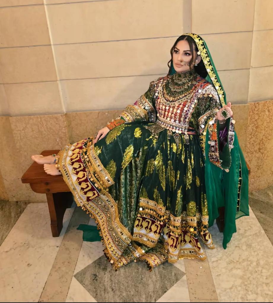 Groene afghaanse jurk, Maat 38/40 (M), Galajurk, Nieuw, Ophalen of Verzenden