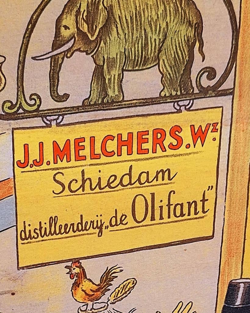 Originele reclameplaat Heel Nederland wenst Olifant Jenever., Ophalen, Reclamebord, Gebruikt, .