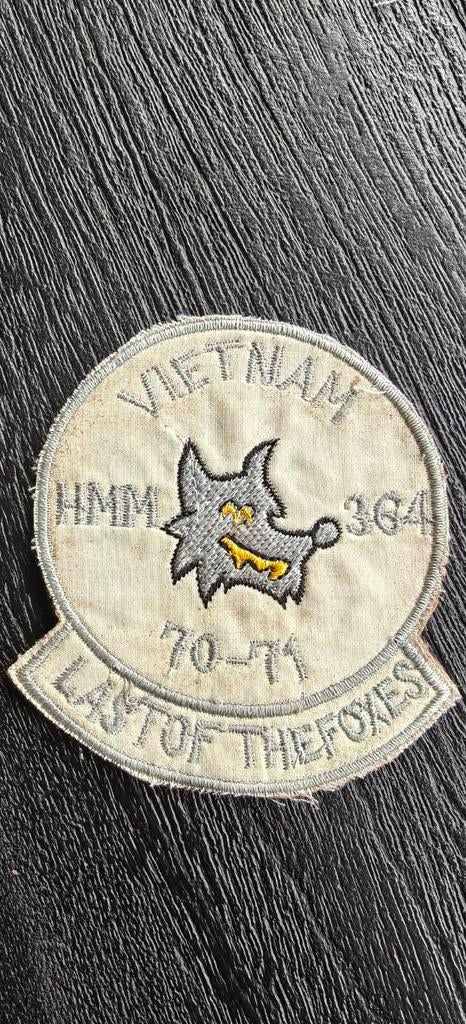 USMC HMM-364 70-71 VIETNAM LAST OF THE FOXES Patch From Viet, Ophalen of Verzenden, Landmacht, Amerika, Embleem of Badge