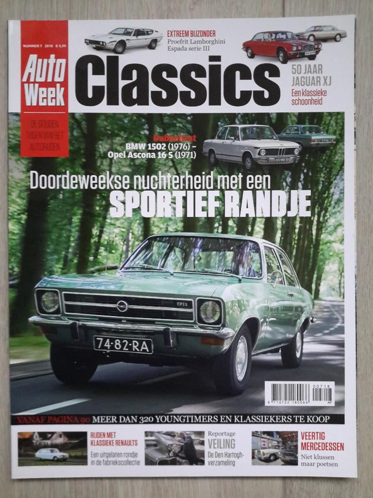 Autoweek Classics #7 2018 BMW Opel Mercedes Jaguar Renault, Algemeen, Auto Week, Ophalen of Verzenden, Zo goed als nieuw