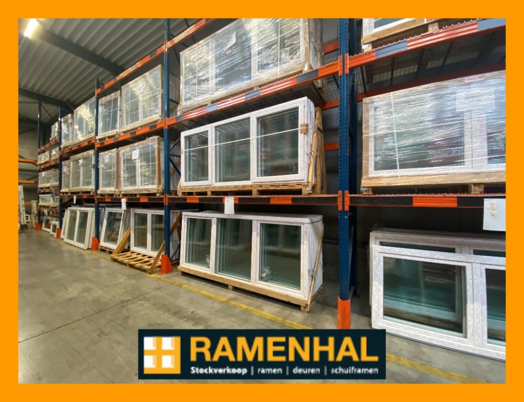 Kozijn met raam, kunststof kozijnen, kozijn, raamkozijn,, Doe-het-zelf en Verbouw, Glas en Ramen, Nieuw, 120 tot 160 cm, Dubbelglas