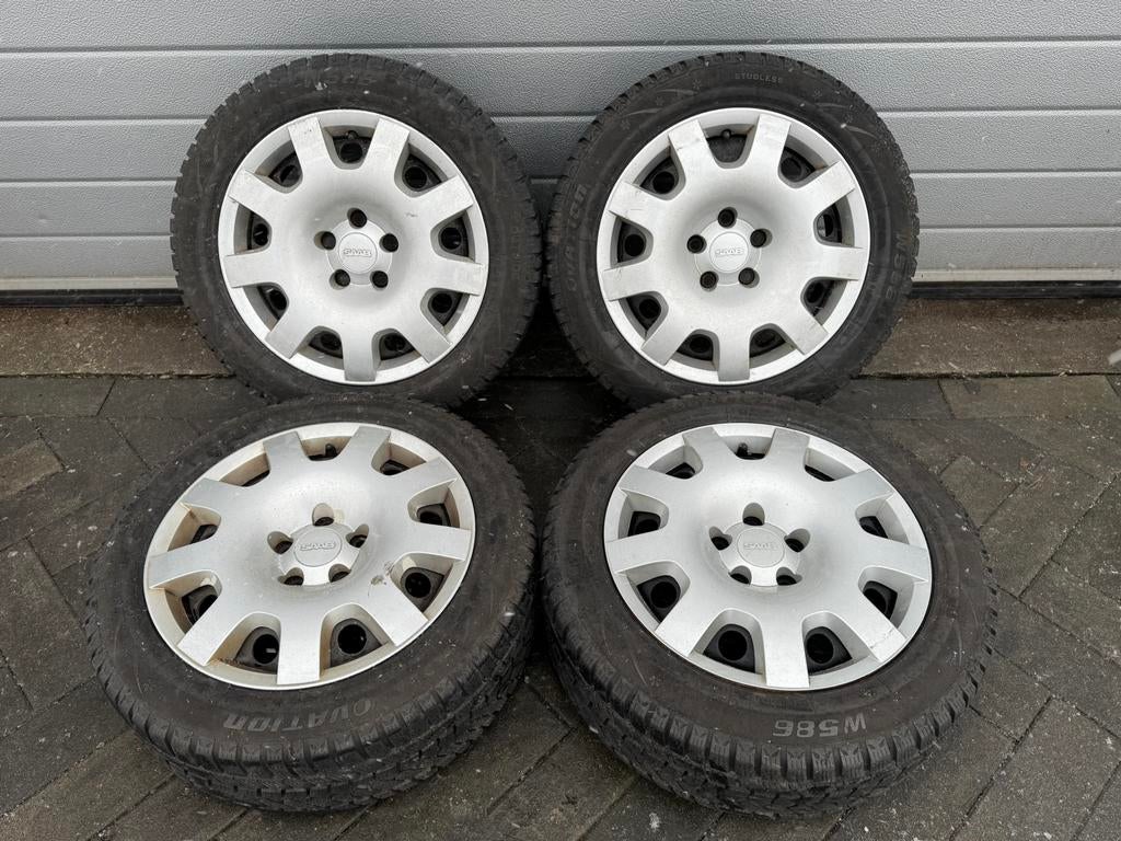 Set Saab 16" velgen + Winterbanden 7.0mm, Auto-onderdelen, Banden en Velgen, Ophalen, Gebruikt, 16 inch, Banden en Velgen
