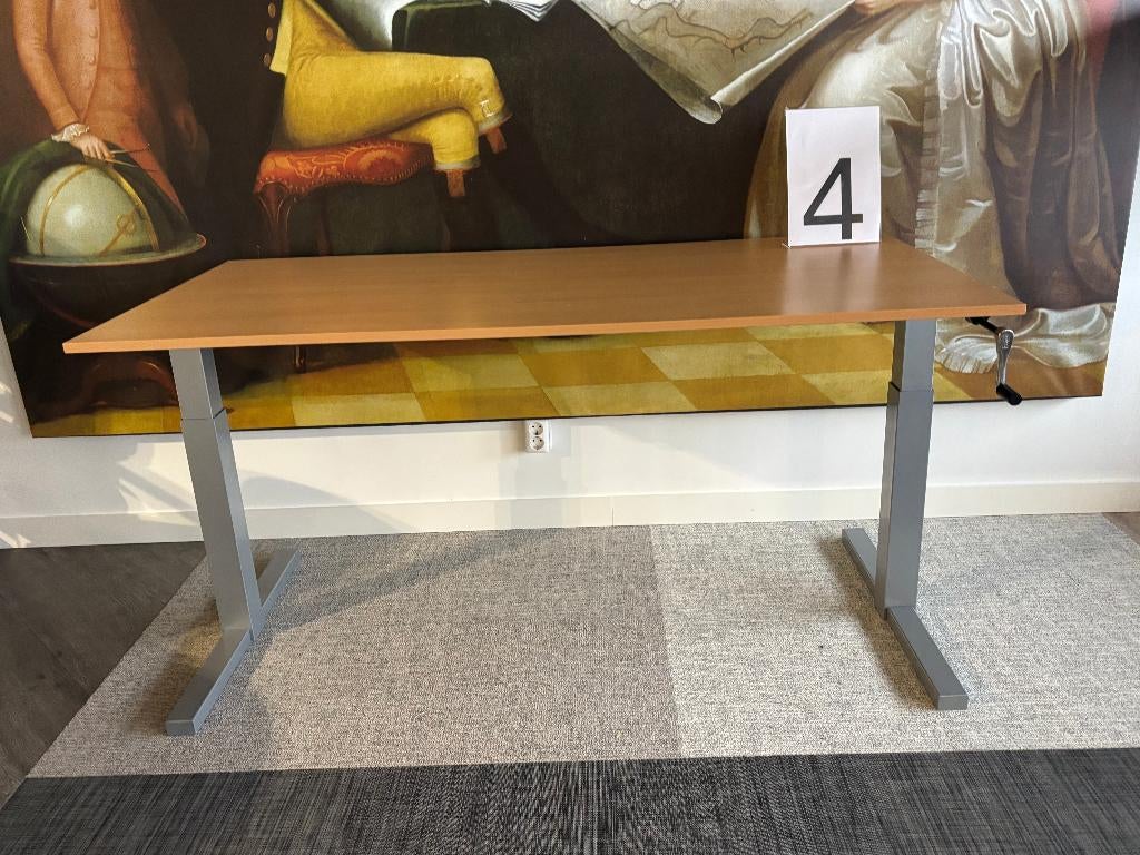 Gispen zit-zit bureau verstelbaar 160x80cm, Huis en Inrichting, Bureaus, Gebruikt, In hoogte verstelbaar, Ophalen