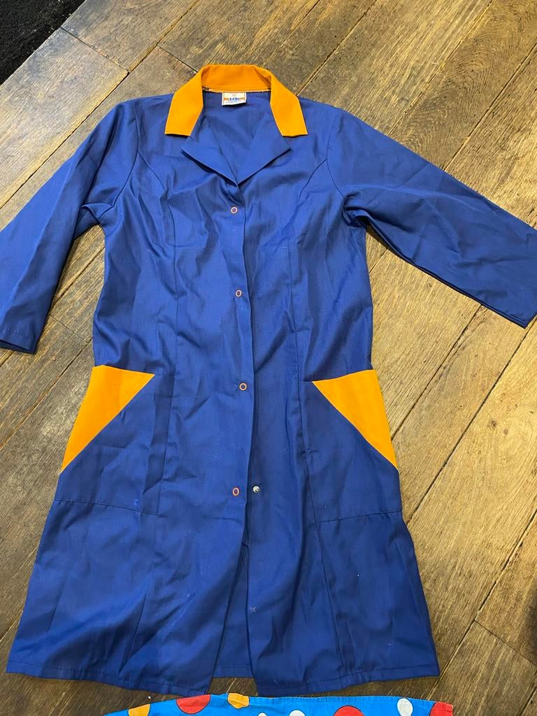 Carnaval Winkel Bar Schort Jas Maat S, Blauw, Ophalen of Verzenden, Zo goed als nieuw, Maat 36 (S)